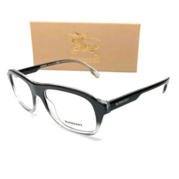Burberry Men's Black Gradient Square Eyeglasses! - Picture 1 of 4